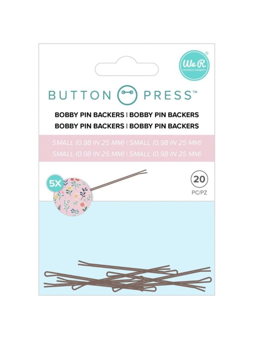 We R Memory Keepers Button Press Bobby Pin Backers-Makes 5